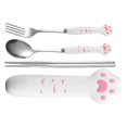 thumbnail image 4 of Utensils Set Stainless Steel Portable Tableware Set Pink For Camping 1Set, 4 of 5
