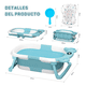 thumbnail image 3 of Bañera Tina Baño Bebe Plegable Portátil Con Cojín Termómetro Xtellar azul, 3 of 3