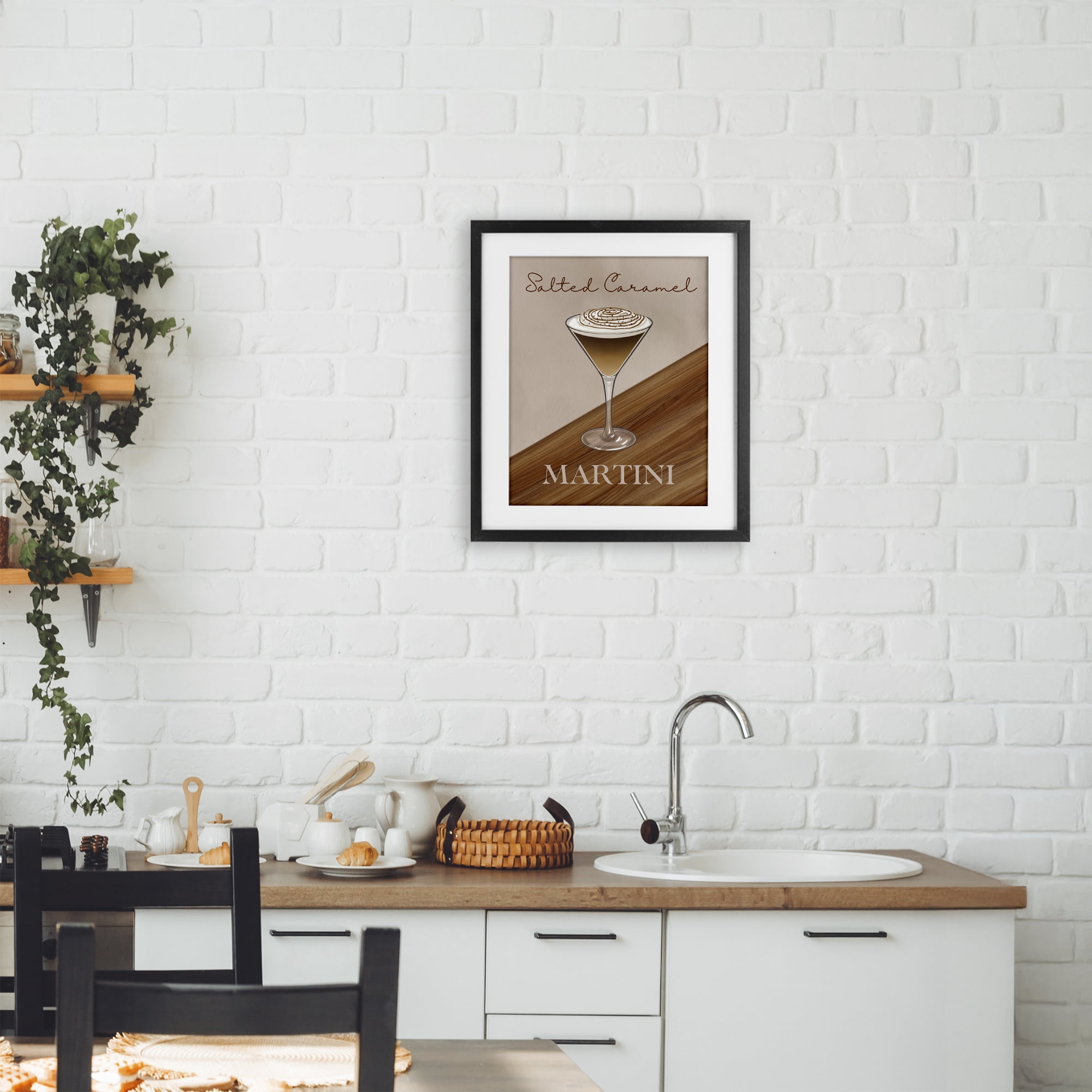 Stupell Industries Salted Caramel Martini Black Framed Print Under Glass, design by Marcus Prime