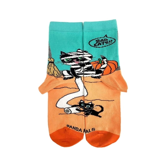 Bad Cat Mummy Socks (Ages 3-7) from the Sock Panda Size: Small (Age 3-5)