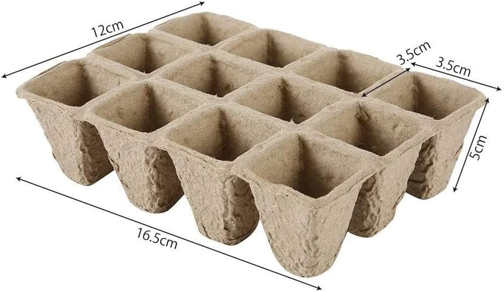 15 Packs Seedling Starter Trays 180 Cells, Biodegradable Seed Germination Trays Plant Starter Peat Pots for Seedlings