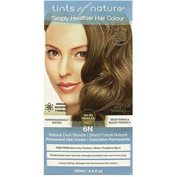 Tints Of Nature 6N Natural Dark Blonde Permanent Hair Colour, 4.4 oz, 6 pack