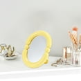 thumbnail image 3 of 1 Pc Espejo Cosmético de Escritorio Conveniente para Mujeres para Viajes de Negocios Salón de Belleza Espejo de Plástico y Vidrio Amarillo, 3 of 3