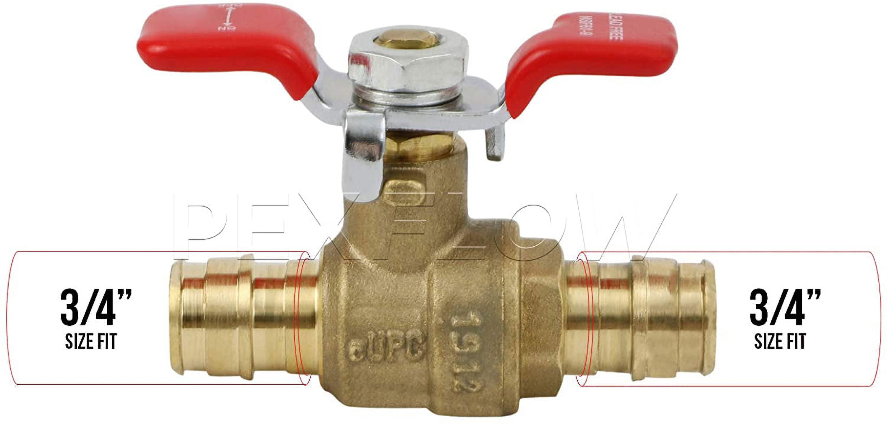 Heavy Duty Brass Full Port T-Handle PEX Ball Valve with 3/4 in. Expansion PEX Connection (10 Pack)