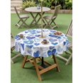 thumbnail image 3 of Outdoor Tablecloth with Umbrella Hole and Zipper, Valentine's Day Round Table Cloth 60 Inch Waterproof Tablecloth, Blue Love Heart Romantic Me You Picnic Table Cover for Patio Camping, 3 of 7