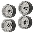 thumbnail image 1 of Ensemble de Jantes RC, 4 Pcs Moyeu de Roue RC en Alliage de Zinc et Acier avec Vis pour Remplacement Noir, Blanc, Titane, Argent, 1 of 7