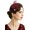 Wine Red, variant on Hair Clip Peacock with Rhinestones, 1920s Peacock Flapper Fascinator, Size Fits