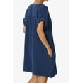thumbnail image 4 of Robe Mini Babydoll en Gaze de Coton à Manches Courtes Col en V Décontractée pour Femmes, 4 of 7
