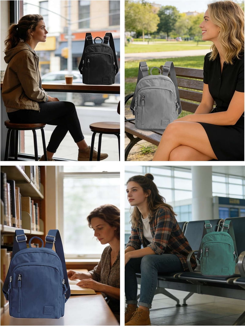 Water-Resistant Nylon Small Backpack, Lightweight Daypack with Pockets 15L Lightweight Casual Daypack Packable Foldable  main image 3