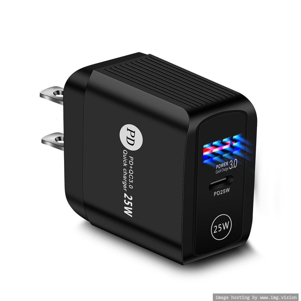 25W USB C Fast Charger, TRMTECH Dual Port PD Power Delivery + Quick Charger Wall Charger Block Plug for iPhone 13/12/11 /Pro Max, XS/XR/X, 8/7/6, iPad Pro, AirPods Pro, Samsung Galaxy, Pixel (Pack-5)