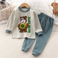 thumbnail image 2 of UAYOTSE 6M-6Y Infant Kids Pajamas Toddler Boys Soft Comfy Long Sleeve Sleepwear Pajamas 2Pcs Set ,Sizes 4-5 Years, 2 of 4
