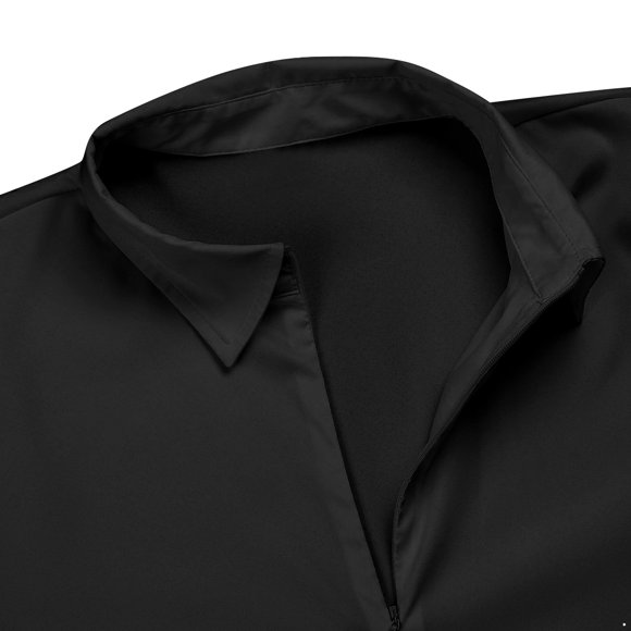 Jizyo Men's Long Sleeve Modern Dance Shirt with Bowtie Jumpsuit Rompers Shirt Bodysuit Black XXL