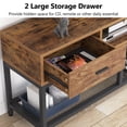 thumbnail image 3 of Tribesigns TV Stand for TVs up to 65", 3-Tier TV Console Table with 2 Drawers and Storage, Entertainment Center, Steel Frame, for Living Room, Bedroom, 60 x15.74 x23.62in, Rustic Brown and Black, 3 of 7