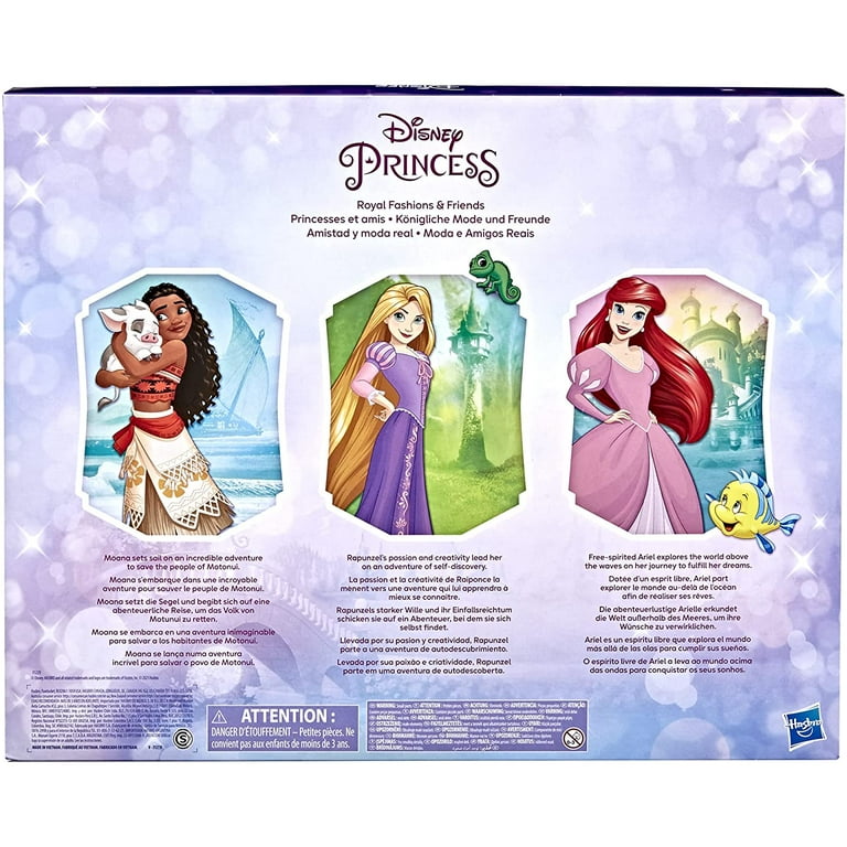 Disney Princess Royal Fashions and Friends 12 inch Fashion Doll Ariel Moana and Rapunzel Ages 4