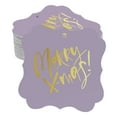 thumbnail image 1 of Inkdotpot Pack Of 100 Merry X-Mas Christmas Paper Tags DIY Craft Bracket Shape Real Gold Foil Hang Tags, 1 of 1