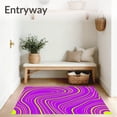 thumbnail image 3 of ODIKA 2'x3' Machine Washable Non-Slip Area Rug, Sporty Drift Car Illustration with Spiraled Speed Effect High Traffic Rug, Purple, 676490, 3 of 7