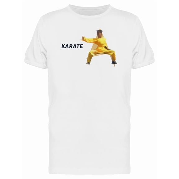 Polygonal Karate Fighter T-Shirt Men -Image by Shutterstock, Male Large