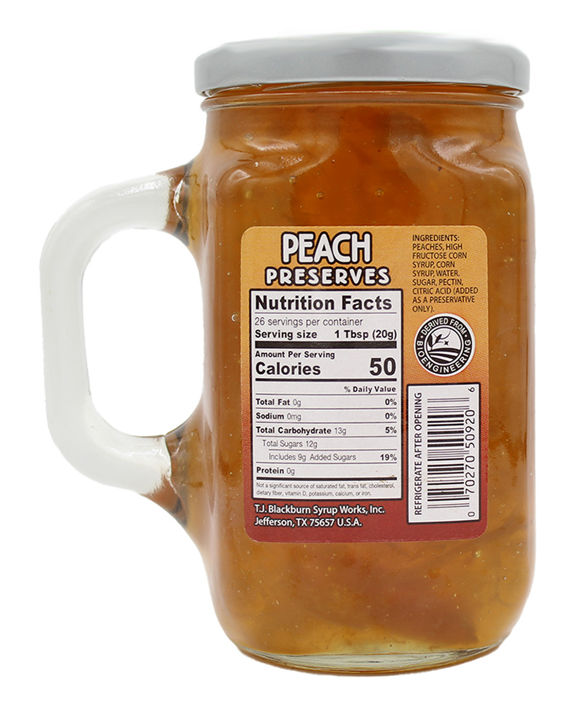 (6 pack) Blackburn's Peach Preserves - 18oz