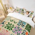 thumbnail image 3 of jejeloiu Neutral Floral Twin Duvet Cover For Girls,Warm Pattern Twin Bedding,Beige Multi Color,Reversible,2-Piece,1 Duvet Cover and 1 Pillowcase, 3 of 6