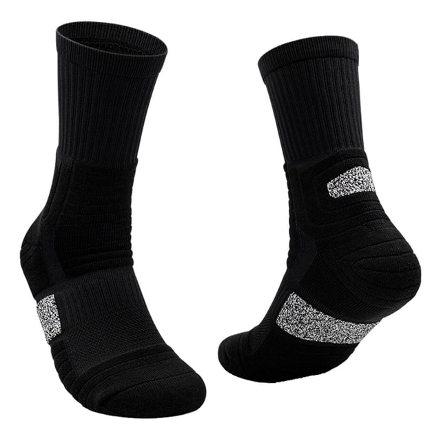Pisexur Mens Socks,Compression Socks Men,Men's Sport Color Block Comfortable Breathable Thickened Bottom Mid Length Socks,Dark Gray,Free Size