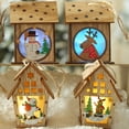 thumbnail image 7 of Bluelans Christmas Snowman Santa LED Light Wood House Hanging Wedding Party Tree Decor, 7 of 7