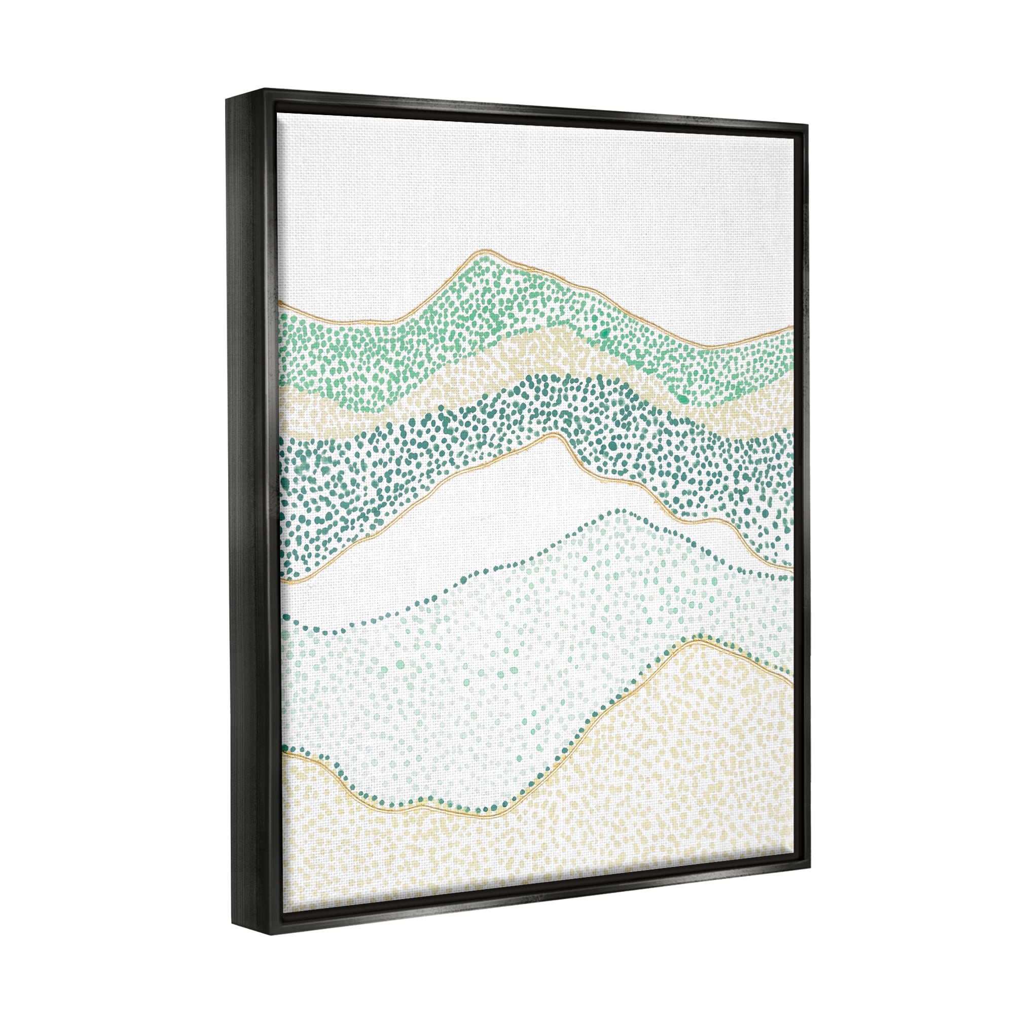 Stupell Industries Abstract Mountain Peaks Pattern Abstract Painting Black Floater Framed Art Print Wall Art