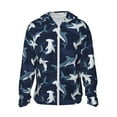 thumbnail image 1 of Fotbe Party Shark Cute Chaqueta con Protección Solar UPF 50+ para Hombre y Mujer, Camisa con Capucha y Bolsillos-Small, 1 of 7