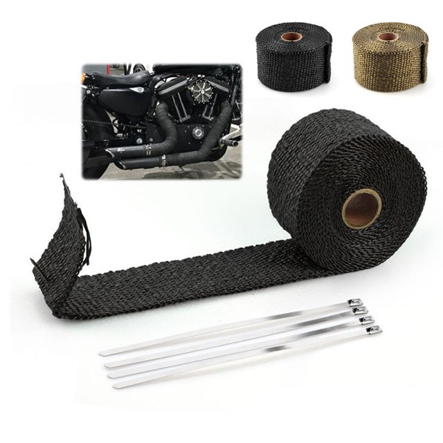 5m Tubo De Escape Aislamiento Térmico Banana Belt 10m Motocicleta Aislamiento Tropical Algodón Incombustible Insonorización Aislamiento Térmico Tela Banana - Negro 10m dontodent Kuyhfg Sin marca