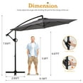 thumbnail image 6 of Sobaniilo Patio Offset Umbrella Easy Tilt Adjustment,Crank and Cross Base, Outdoor Cantilever Hanging Umbrella Market Umbrella with 8 Sturdy Ribs UV Protection, 6 of 7