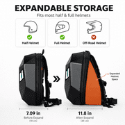 Gelrova 19-inch Smart Hard Shell Motorcycle Backpack with Programmable LED Eyes, Black