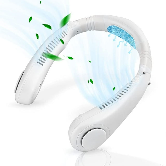 Neck Fan,Personal Neck Fan,Portable Neck Cooling Fan, Leafless,4000 mAn Battery Operated Wearable Personal Fan,Personal Cooling System Necklace,USB Rechargeable .3 Speeds
