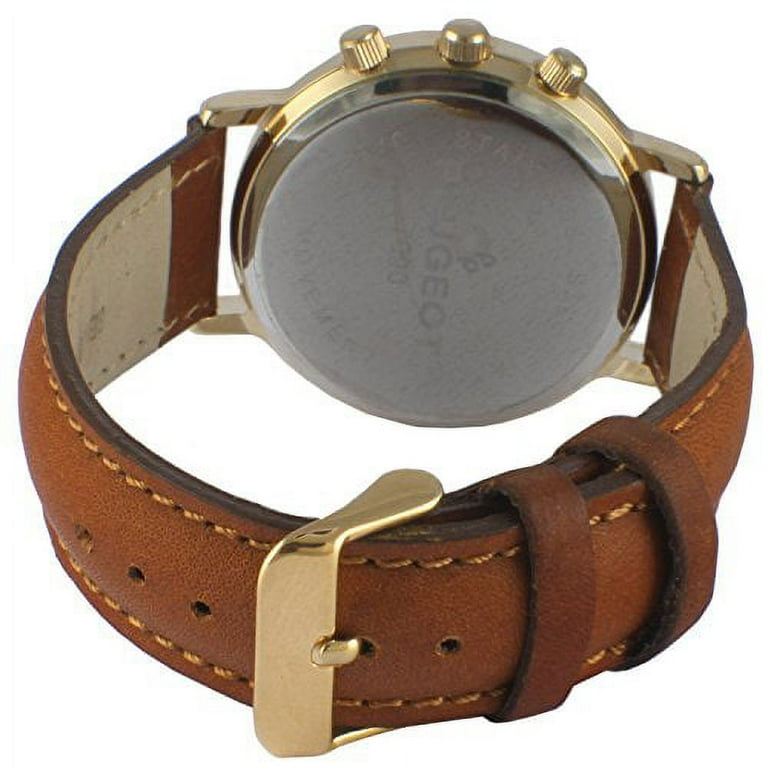 Peugeot Vintage Gold Tone Leather Watch, Brown