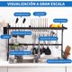 thumbnail image 2 of Escurridor de trastes acero inoxidable sobre fregadero estante escurridor de platos grande organizador de cocina soporte para cubiertos vajilla encime, 2 of 7
