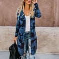 thumbnail image 4 of BODOAO Women's Kimonos for Women Camouflage Print Lightweight Cardigan Open Front Fall Long Cardigan Ladies Outerwear Womens Ladies Long Cardigan Camouflage Long Sleeve Coat Outerwear Blue 5Xl, 4 of 9