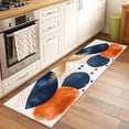 thumbnail image 2 of 2'x6' Rug Runners for Hallways Kitchen, Navy Blue Burnt Orange Non Slip Entryway Beside Floor Carpet Runner, Artwork Geometric Contemporary Washable Laundry Room Bedroom Throw Rugs Mat for Family Pet, 2 of 8
