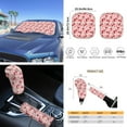 thumbnail image 5 of Yuyamidu 16 PCS Cherry Car Seat Cover Set Daisy Steering Wheel Cover Rearview Mirror Cover Keychain Cup Holders Sunshade for Car Seatbelt Pad Handbrake Cover Gear Shift Knob Cover, Pink, 5 of 7