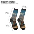 thumbnail image 2 of Zufioo Deserted Classic Car Landscape Print Children's Mid-tube Socks, Contrast Color High Elastic Sports Socks - Sweat-absorbent, Warm, Suitable for Children Aged 6-10, 2 of 5
