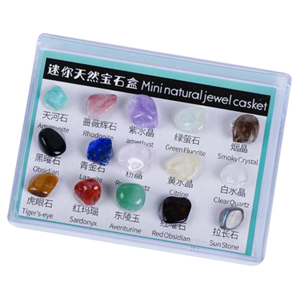 Details about   15Pcs/Set Rock Stones Collection Box Quartz Crystal Natural Mineral Specimen 
