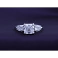 thumbnail image 2 of 2 1/4 Carat 7MM Asscher Shape & 6X4MM Pear Cut Lab Created Moissanite Diamond 3-Stone Engagement Ring For Women In 14K White Gold Over Sterling Silver (G-H Color, VVS1 Clarity, 2.25 Cttw)-4, 2 of 7
