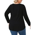 thumbnail image 5 of WellSize Womens Plus Size Tops Casual Pleated V Neck Fall Blouse Tunic Long Sleeve Shirts, 5 of 8