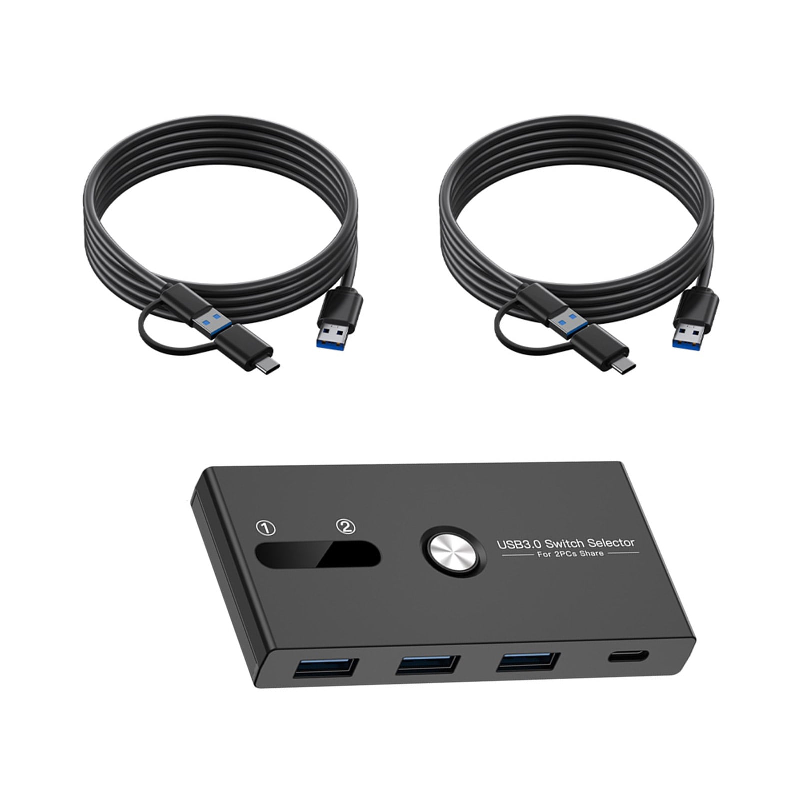 2 In 4 Out USB C And USB3.0 KVM Switcher For Convenient Management On Desktops And Laptops