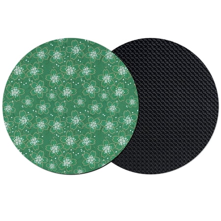 Dark Green Boho Floral Coasters Set of 2 Absorbent Coasters for Drinks Abstract Art Flowers Botanical Coaster for Desk Coffee Table Protection Home Decor House Warming Gifts 4