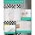 thumbnail image 4 of No Hook Shower Curtain with Snap in Liner, Farm Cow Sunflower Watercolor Black White Check Plaid Hotel Shower Curtains for Bathroom, Washable Shower Curtain Liner Set with Mesh Top Window, 72"x84", 4 of 6