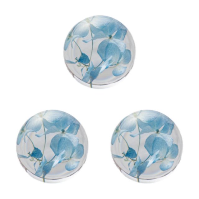 Destyer Decorative Dreamball With Flower Creating Enchanting Resin Gift Hydrangea blue 8cm 3Set