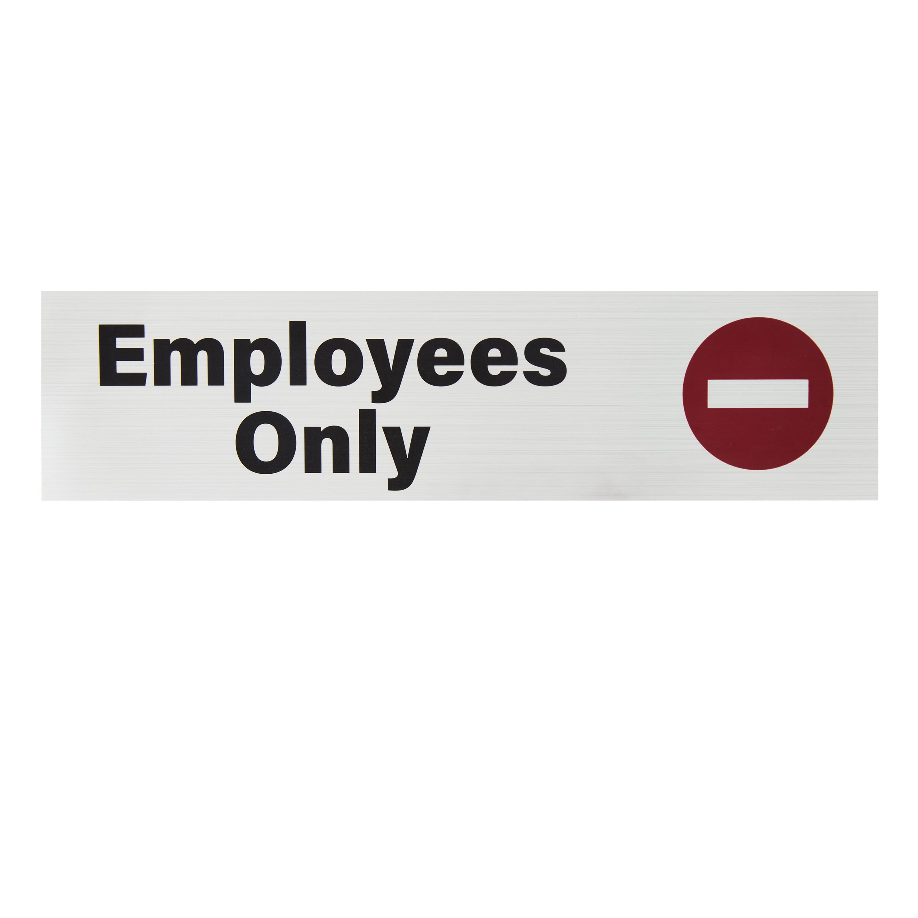 (4 pack) Pen+Gear Employees Only Sign–2x8inch, Silver Mylar, High-Visibility, Durable Office & Business Door Sign