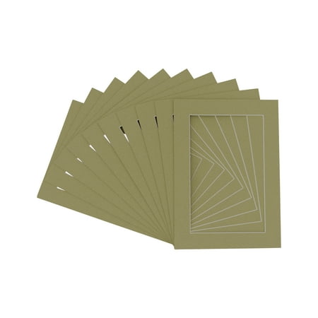 

Pack of Ten Acid Free 8x20 Mats Bevel Cut for 6x18 Photos - Valley Green Precut Matboards With Backing Boards and Self Seal Photo Mat Bags For Pictures Photos Framing - 4-ply Thickness