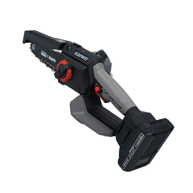 Motosierra inalámbrica Motosierra eléctrica Sin Escobillas de 6 Pulgadas para Tala y Corte de Árboles de Procesamiento de Madera, Mantenimiento del Jardín, Creacióstica