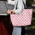 thumbnail image 7 of Xecao Irregular Plaid for versatile beach bag for women includes zipper pockets and waterproof material, ideal for vacations and adventures., 7 of 7