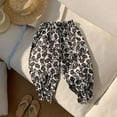 thumbnail image 2 of Odeerbi 1-9 Years Kids Girls Cotton Bloomers Summer Floral Ruffle Jogger Pants Flower Print Cute Leisure Lantern Pants Haren Pants, 2 of 6