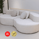 thumbnail image 3 of Sala Sofá Airjol YY-21 Ivory Moderno Curvo en Tela Sofá Minimalista para Sala 240 cm, 3 of 8